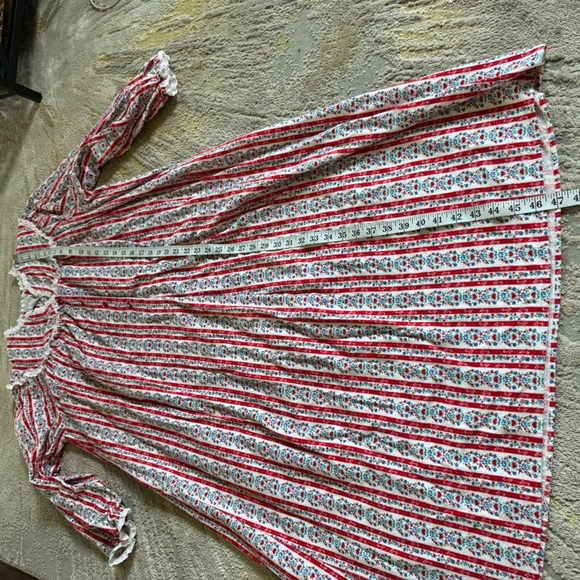 LANZ OF SALZBURG long maxi Nightgown Red white Hearts holiday cotton medium - Picture 6 of 9
